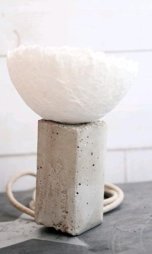 lampe a poser en papier et beton